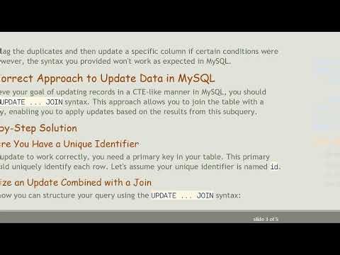 How to Run an Update Query on a CTE in MySQL: Avoiding Common Errors