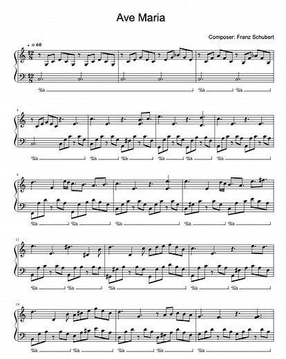 Ave Maria - Easy Sheet Music in PDF - La Touche Musicale