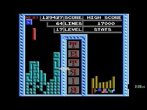 Tengen Tetris 100 Lines Speedrun (3:40) on NES Nintendo #RETRO (1989)
