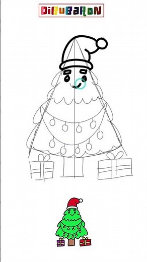 Draw a cute Christmas tree | Easy drawings