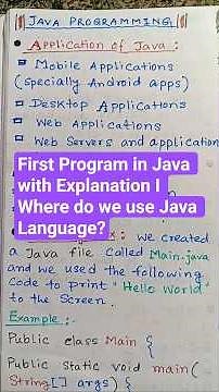 Where do we use Java? l First Program in Java with Explanation #shorts #java #javaprogramming