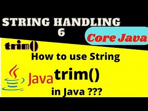 How to Use of trim() method in Java || How to trim spaces in string in java??||#String Handling Java