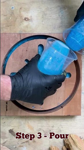 Woodturning Part 1: Epoxy Resin Pour in Routed Cherry Platter Blank – Mix, Color and Pour