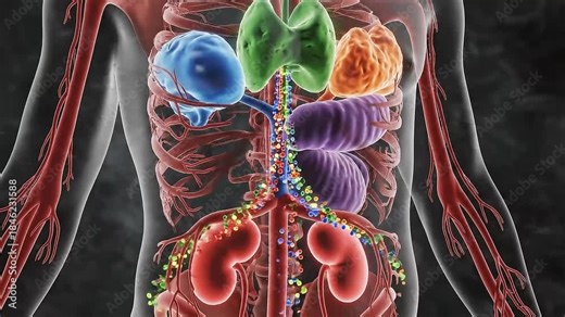 Anatomical 3D Visualization Of The Human Endocrine System With Detailed Glands And Blood Vessels
