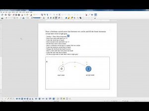LibreOffice: Draw freeform arrow line and Color final state of Finite Automata to light gray