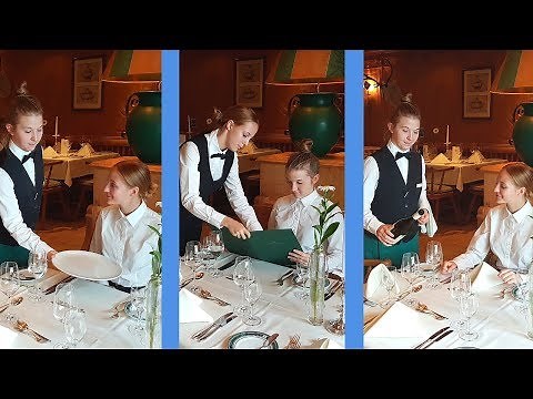Waiter training: Steps of Service. Live recording of waiting tables! Restaurant training video!