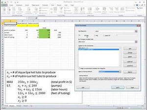 Ch03-02 Blue Ridge - Solving Linear Programming LP In Excel - Solver Add in