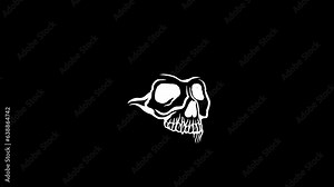 Gothic sign with animated skull