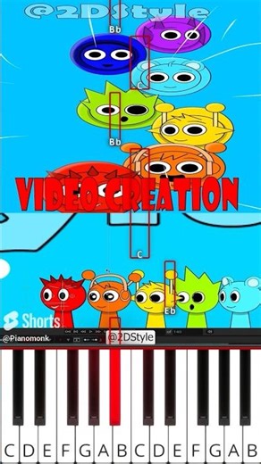 Animation creation 2DStyle Flying Sprunki (@2DStyle) - Octave Piano Tutorial