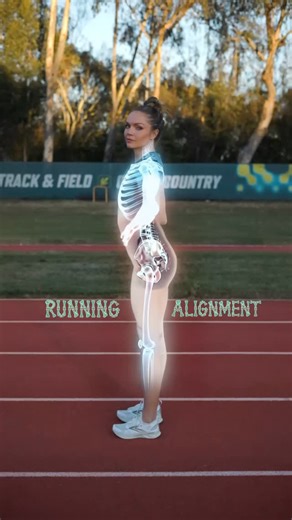 Chari Hawkins on Instagram: "✨ALIGN the SPINE✨ Leaning forward at the hips can put a LOT of pressure on your hips and back, so tilt that pelvis up and lean at the ANKLES instead ❤️ Happy running 🏃‍♀️ and have an even happier day today 🫶🫶🫶 Also I’m in LA today and it’s gonna be a fun one! Any guesses??? Hint: ⏱️🏆🏆"