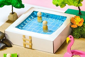 Make A  DIY Miniature Swimming Pool for Small World Play