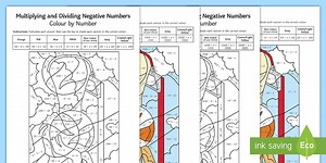 Multiplying and Dividing Negative Numbers Worksheet