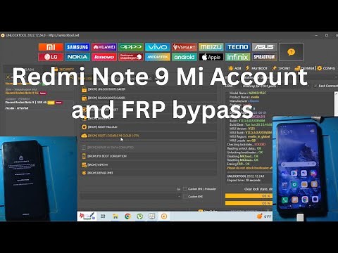 Xiaomi Redmi Note 9 Mi Account Remove 100% Fix UnlockTool