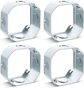 Round Electrical Box Extender 4.35 x 1.5 Inches Etl Listed Plastic Ceiling Outlet Light Box Extender for 3.5 Inch 4 Inch Round or Octagonal Electrical Boxes, White