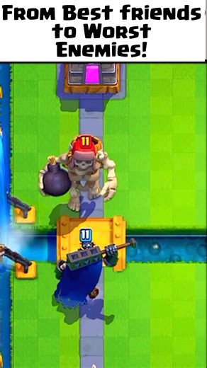 Best friends to worst enemies #clashroyale #bomber #skeletonking