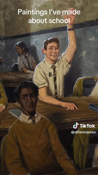 Here are some paintings Ive made about school. You might have seen me make this post before but not like this, in video format. Now you can just watch the paintings go by instead of swiping through them #painting #sketch #drawing #art #illustration