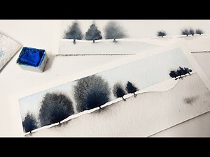 Super EASY watercolor technique for beginners » Real time step by step tree landscape painting