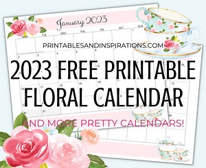 2026 Free Printable Pretty Floral Calendar And More - Printables and Inspirations