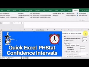How to use Excel and PHStat to create z and t Confidence Intervals
