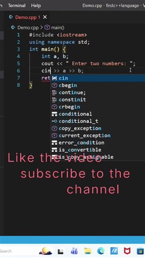 WAP to perform the addition of two numbers in C++ #programming #c++ #coding #computerscience