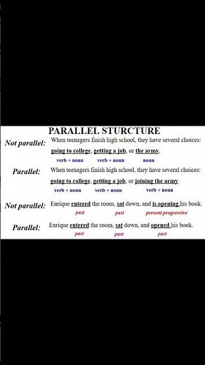 PARALLEL STRUCTURE English lesson | what is Parallel Structure | Use of Parallel Structure #english