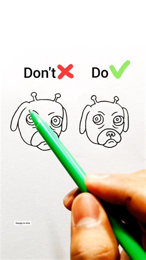 2.3K views | How to draw a alien dog ✏️ Do's and don'ts for beginners tutorial #art #artwork #artist #draw #drawing #sketch #sketches #illustration #paint #painting #satisfying #anime #cartoon #aliendog #dog | Sanjay m Arts | Facebook