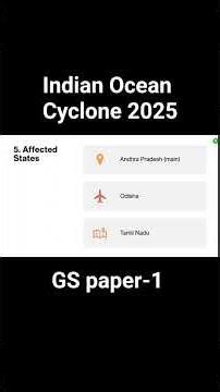 Indian Ocean Cyclone 2025 Explained | Summary & Important Facts | UPSC Current Affairs