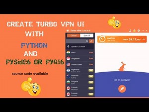 Modern Ui with Python - Turbo VPN Ui design || Pyside6 or PyQt6