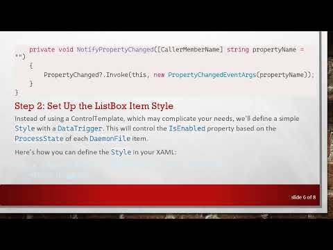 How to Bind the IsEnabled Property of a WPF ListBoxItem to a Property of its Source Item