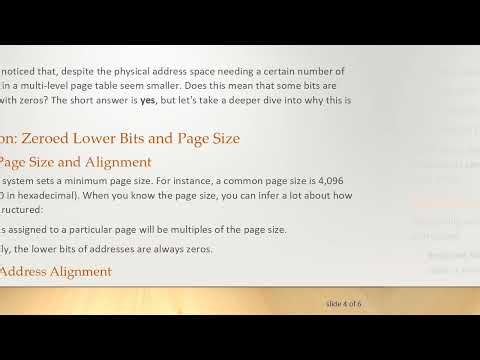 Understanding Why Multi-Level Page Table Entries Have Fewer Bits Than Main Memory Addresses
