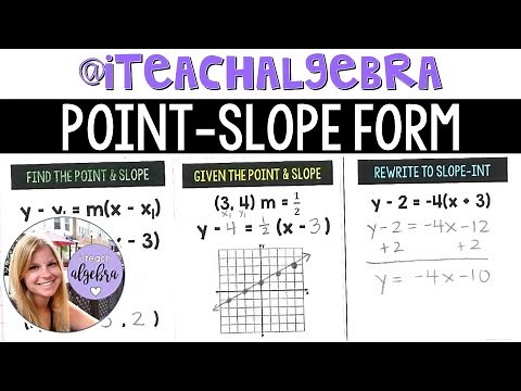 Algebra 1 - Point-Slope Form of a Linear Equation