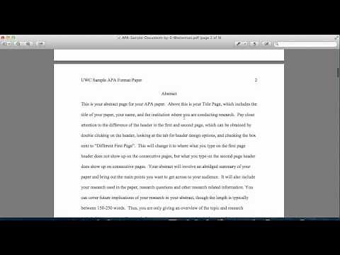 APA Style: Title Page & Abstract