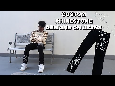 HOW TO MAKE RHINESTONE JEANS *real easy*