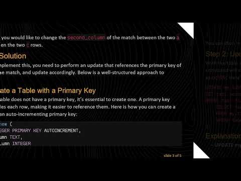 How to Compare and Update Rows in SQLite Using SQL Queries