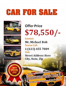 8  Free Printable Car for Sale Flyer Templates in MS Word