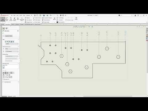 SolidWorks Drawing Demo 19 Vertical and Horizontal Ordinate Dimension
