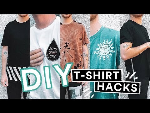 5 DIY T-SHIRT HACKS 👕Transform Your Old Shirts (NO SEW + SUPER EASY) // Imdrewscott