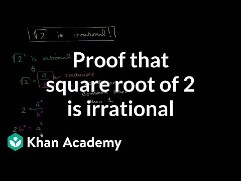 Proof that square root of 2 is irrational | Algebra I | Khan Academy