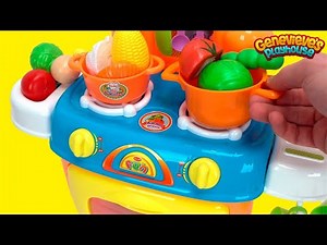 Let's Learn Food Names with Toy Kitchens and Minnie Mouse!