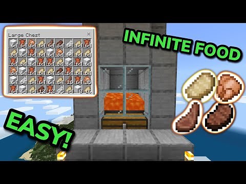 EASY AUTOMATIC FOOD FARM TUTORIAL in Minecraft Bedrock (MCPE/Xbox/PS/Switch/PC)