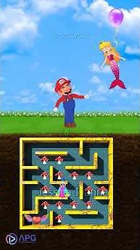 Mario rescued the Mermaid Peach by overcoming the Perfect Maze Challenge 💪💘