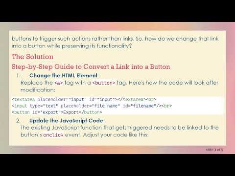 How to Change a Link into a Button in HTML and JavaScript