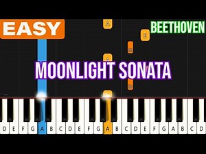 Beethoven - Moonlight Sonata - EASY Classical Piano Tutorial for Beginners