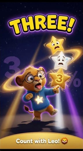 Number THREE 3️⃣ | Leo Counts 3 Stars! ⭐⭐⭐ Fun Counting Song for Kids 🦁