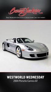 The iconic @Porsche Carrera GT has been a favorite on the auction block throughout the years. Celebrate world-class automotive engineering this WestWorld Wednesday as we take a look at another great sale here in Scottsdale. This 2004 Porsche Carrera GT crossed the block at the 2022 Scottsdale Auction. Click the link in bio to watch the full clip on YouTube ... #BarrettJackson #BJAC #BarrettJacksonScottsdale #SD24 #ScottsdaleAuction #ClassicCars #CollectorCars #NoReserve #Westworld #WestWorldOfSc