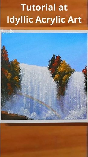 Easy Waterfall Painting for Beginners✨