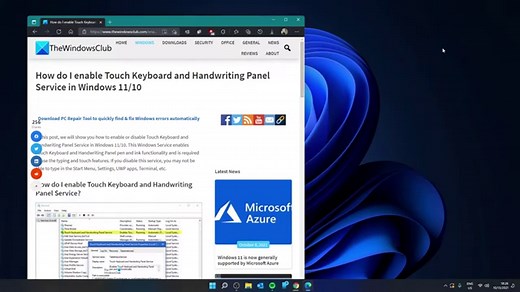 Enable Touch Keyboard and Handwriting Panel Service in Windows 11