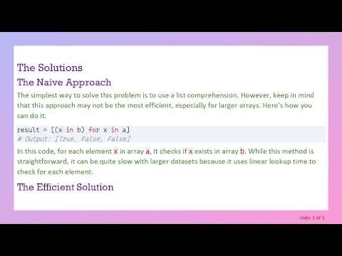 Check if Array Elements in Python are Present in Another Array