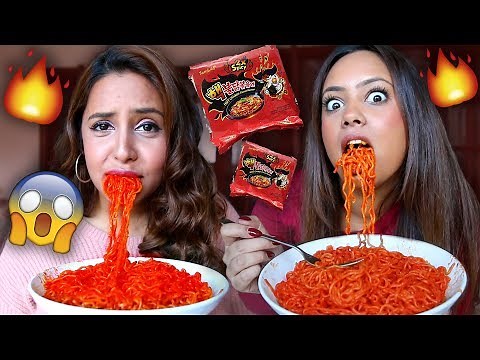 EXTREME SPICY NOODLE CHALLENGE (WITH MY SISTERS)