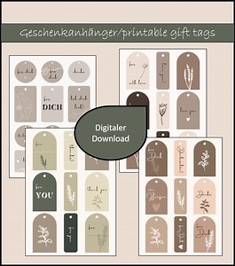 Gift Tags to Print - Instant Download - Gift Labels PDF - Etsy